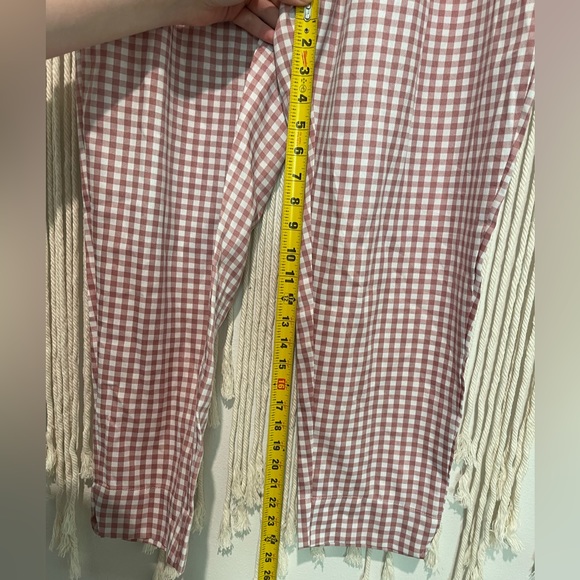 NWOT Gingham Slant Artsy Pocket Pants Pink and White Checkered Sz 1XL(14) - Picture 9 of 9